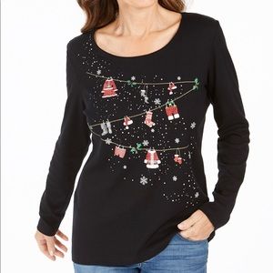 Karen Scott Holiday Hang-Ups Embellished Cotton